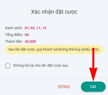 Hoàn tất phiếu cược